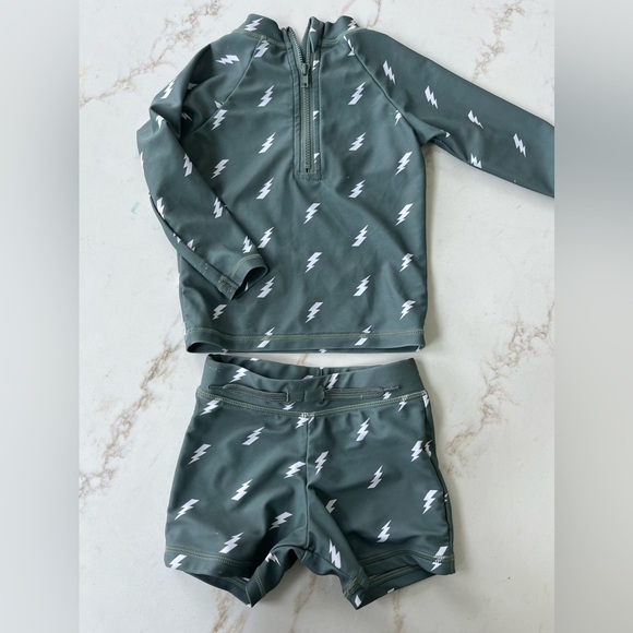 Green Lightning Bolt Baby/Infant Swim Set - Picture 1 of 4